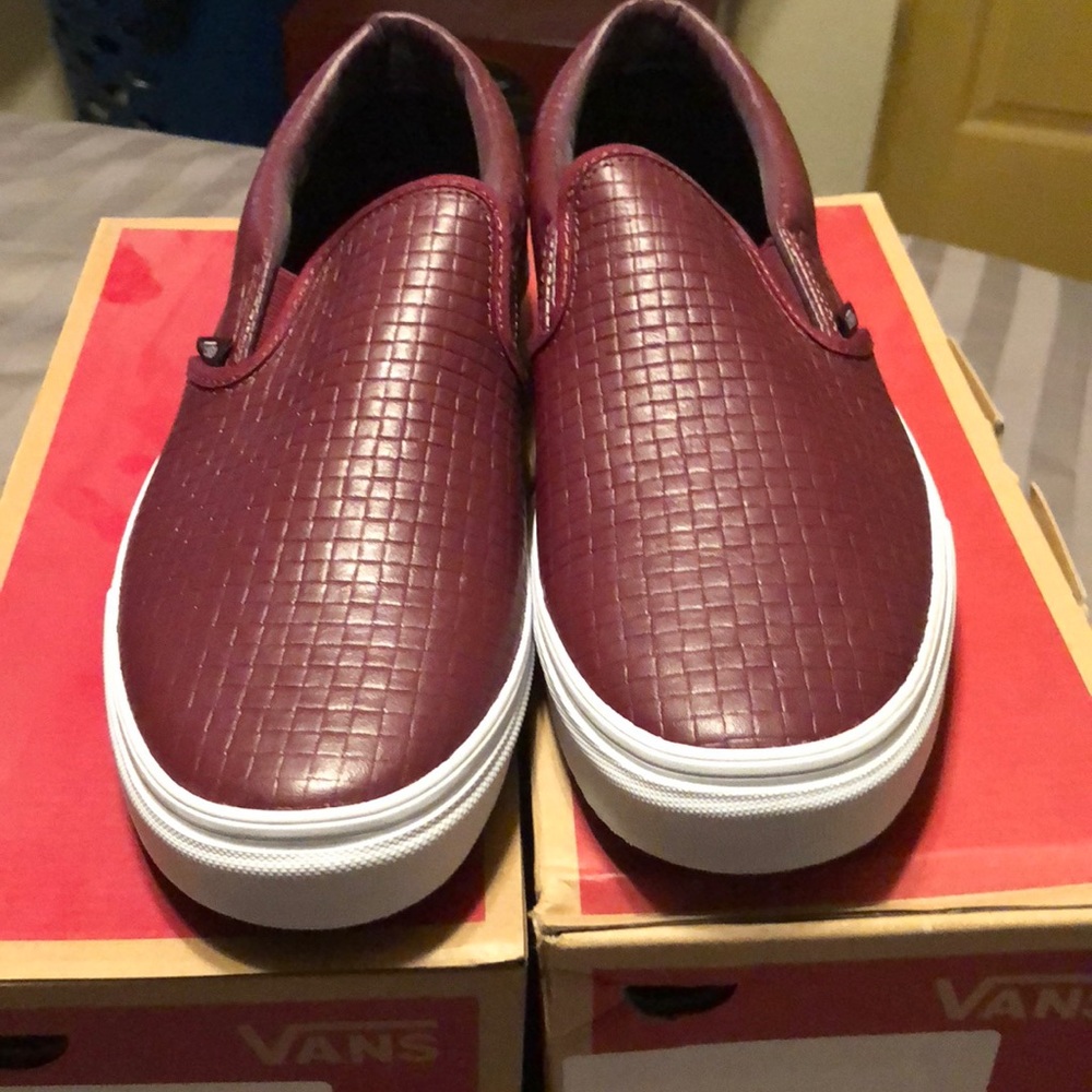 Vans leather slip ons size 11
